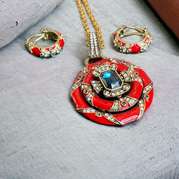 Heidi Daus pendant and earring set. - Picture 4 of 5